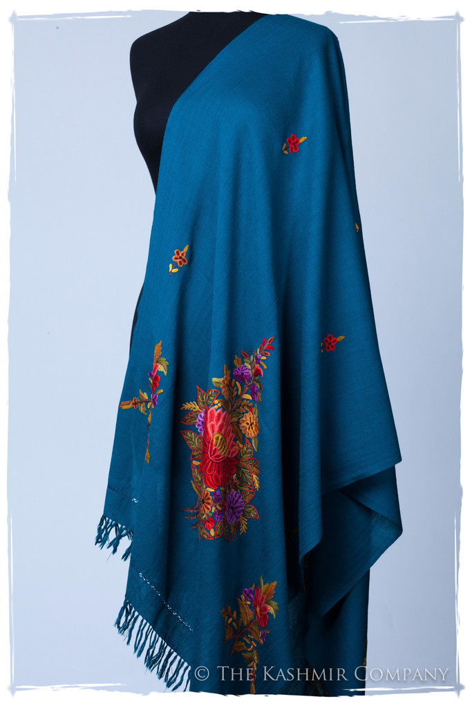 Celestial Blue Garden Renoirs Dream Shawl Seasons Kashmir Company Wrap the Fine Art of Renoir around Your Shoulder with the Renoir’s Dream Shawl Collection